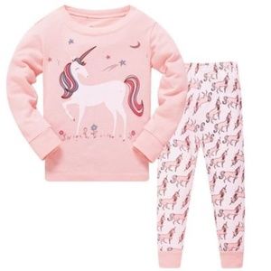 Unicorn Pink/White 2Pc.Lg. Sleeve Pajamas Sz.5